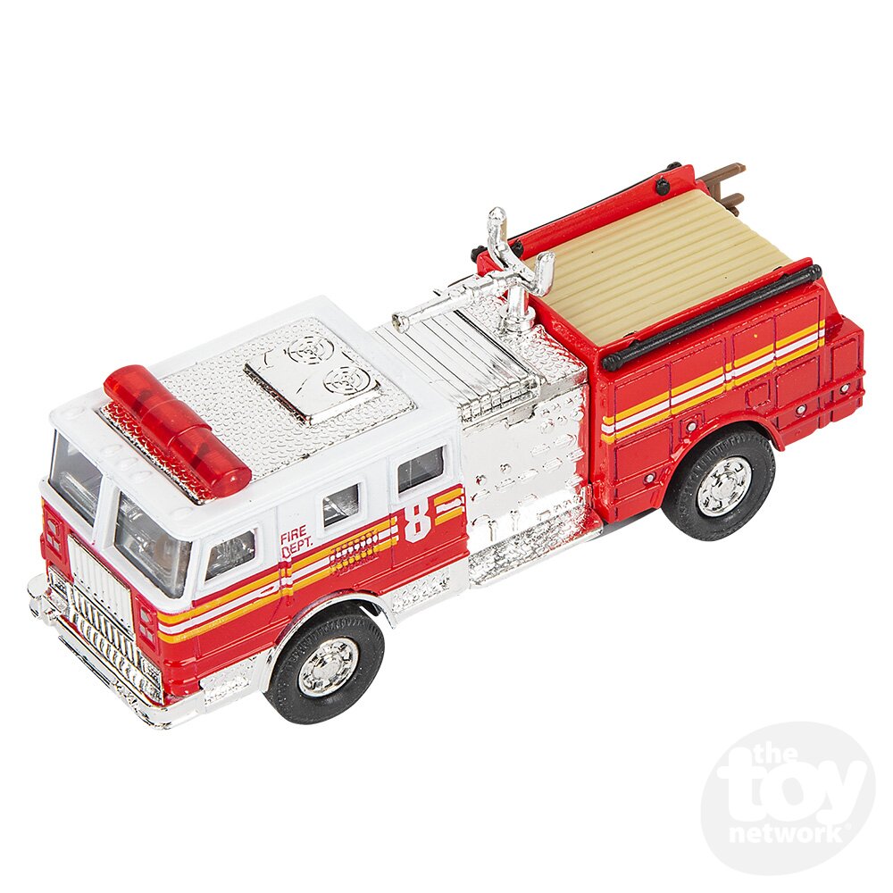 Diecast Pullback Firetruck 5.5" (Sold Individually)