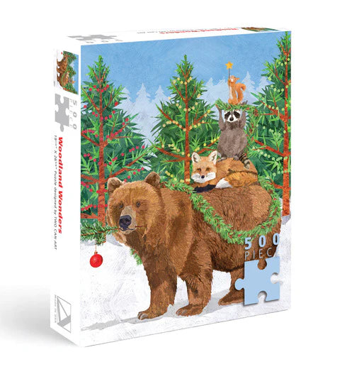 Holiday Puzzle 500 Piece "Woodland Wonders"  Holly Bear Tree