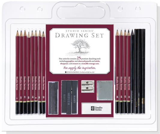 Art Center Drawing Set Charcoal & Graphite 25 Piece