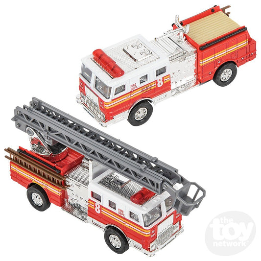 Diecast Pullback Firetruck 5.5" (Sold Individually)