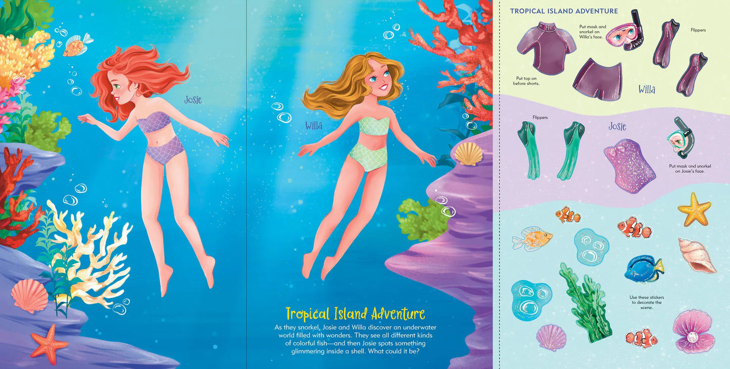 Sticker Doll Dress Up Book Vacation