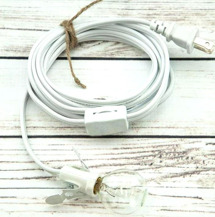 Cord Kit Candelabra Socket With Switch  E12 Base 11ft For Star Lanterns White Cord