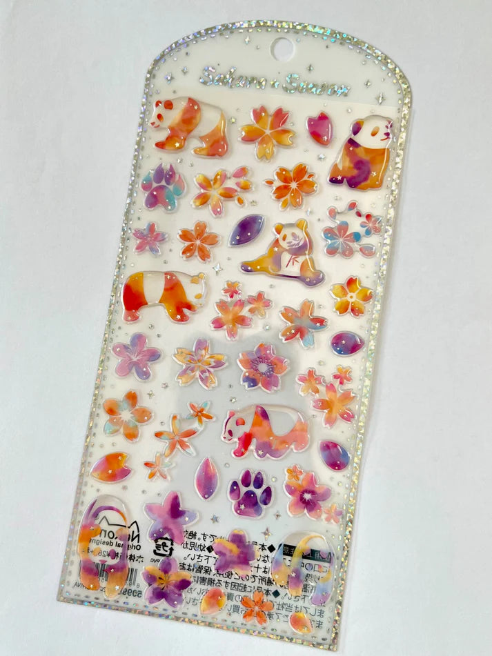 Stickers Sakura Panda Rainbow Flower