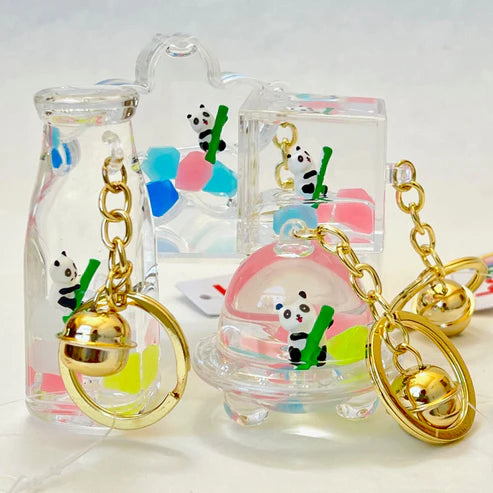 Keychain Charm Panda & Bamboo Floaty in Various Containers - Sold Individually