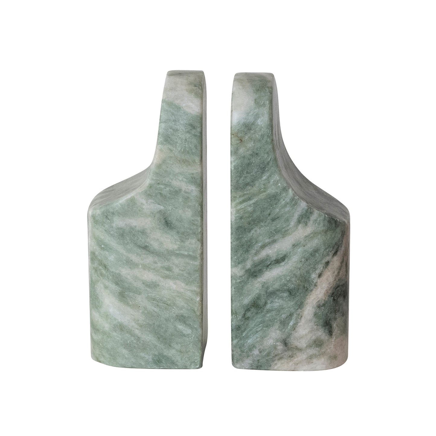 Bookends Marble Green Melange 5.75"h (Sold as Pair)