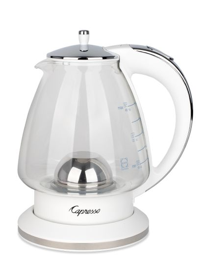 Electric Tea Kettle - H2o Plus 6 Cup Glass WHT Base