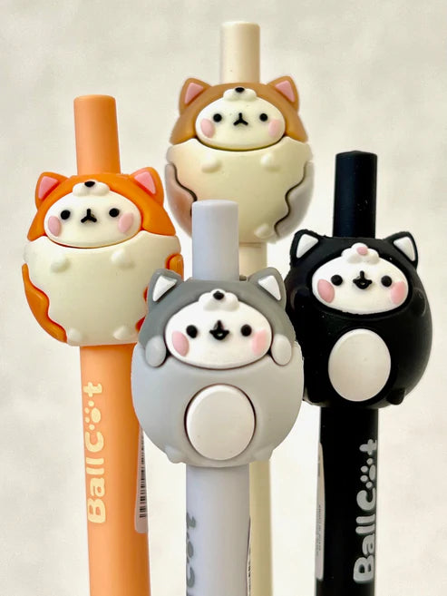 Gel Pen Retractable Click Ball Cat (Sold Individually)