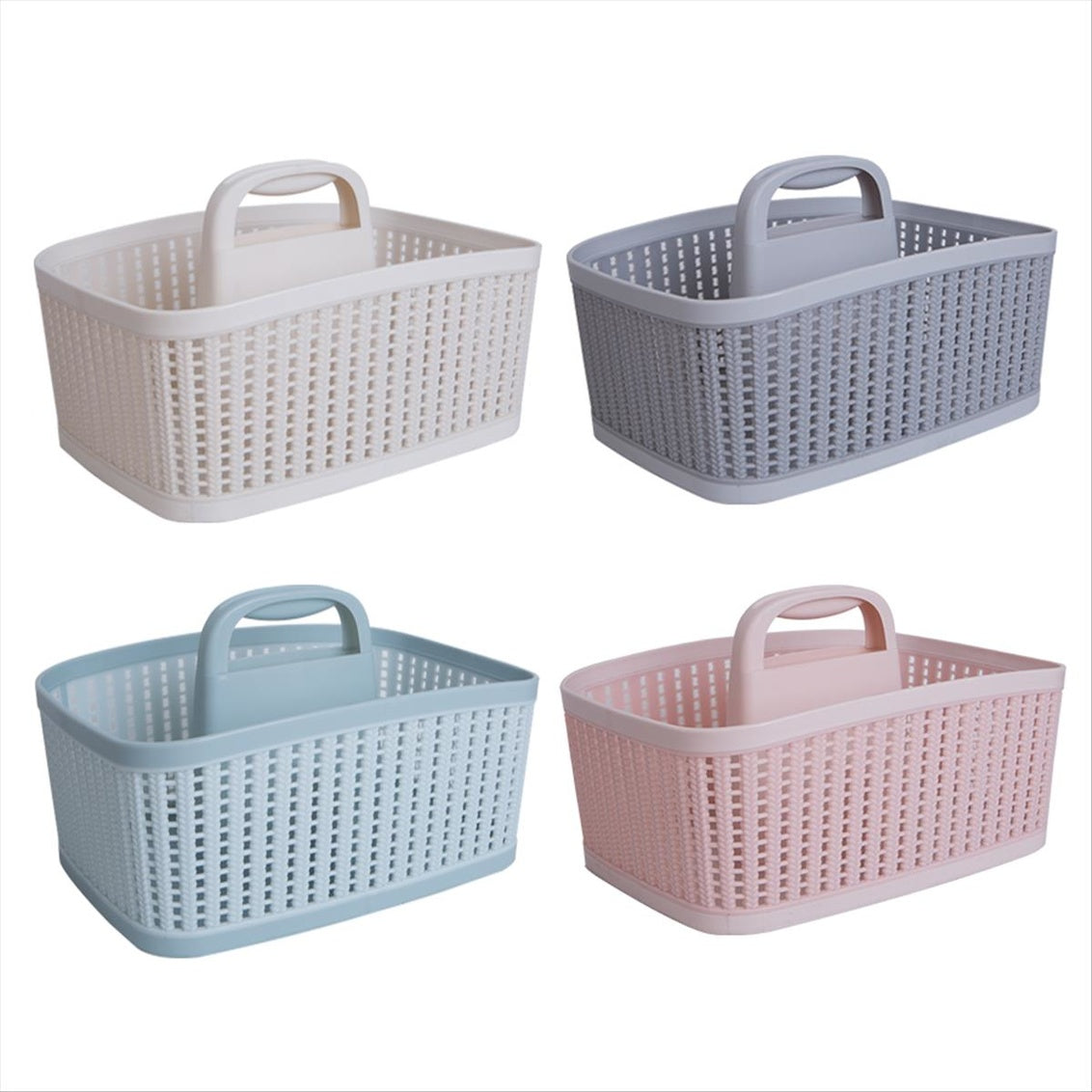 Plastic Bath Caddy w/Sailor Knot Design 1 Large Pocket 4asst. Colors