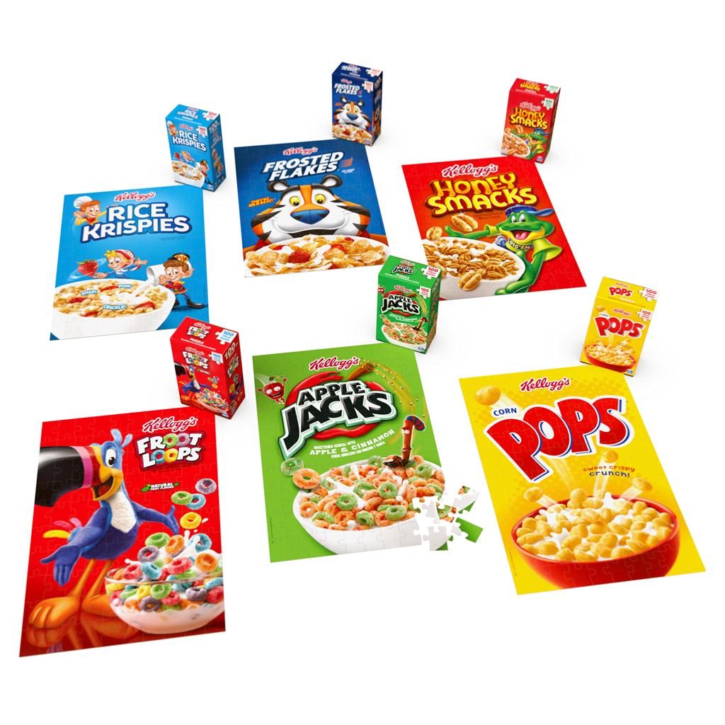 Puzzle Pack Kelloggs Fun Pack Set of Six 100 Piece Assorted Cereal Box Puzzles