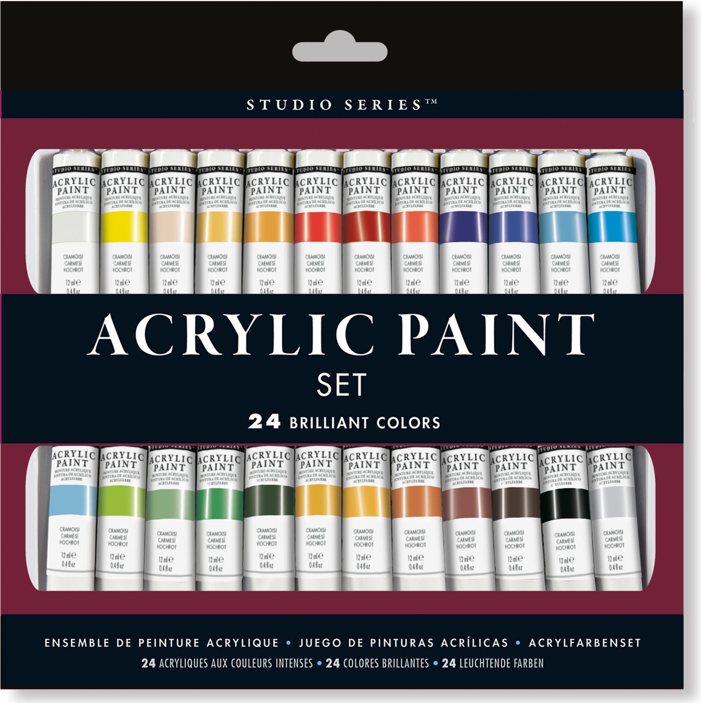 Art Center Paint Set Acrylic 24 Color 12ml Tubes