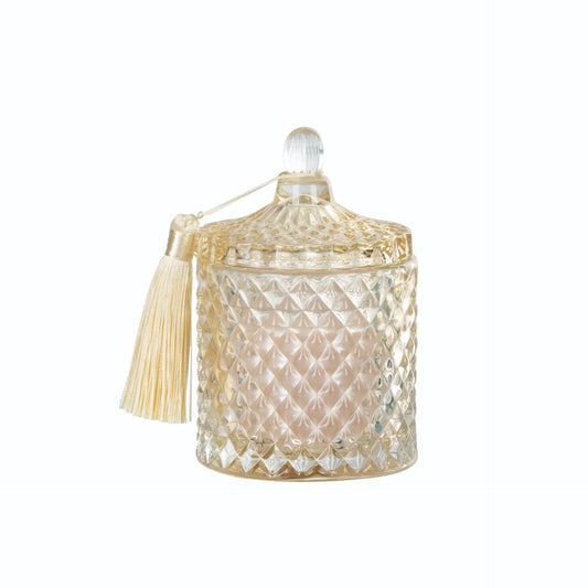 Glass Jar Candle Ivory with Tassel