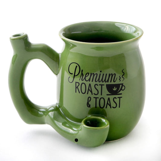 Mug - Ceramic "Roast & Toast" 10.5oz Coffee Mug (Green)
