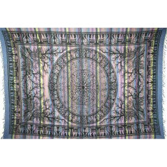 Tapestry Single Size Overprint Madras Elephant Blue