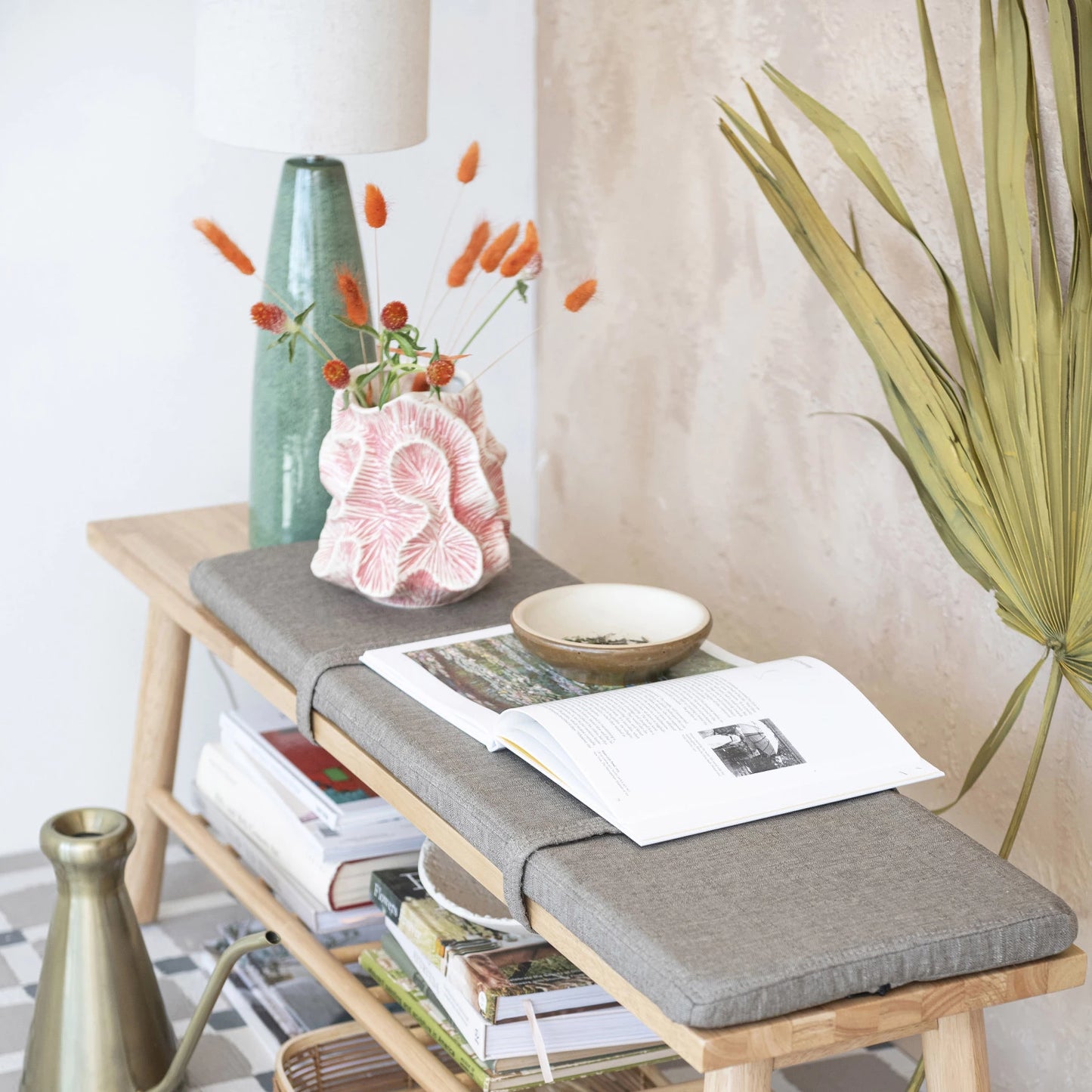 Lamp Tabletop Ceramic Green 27.5"h