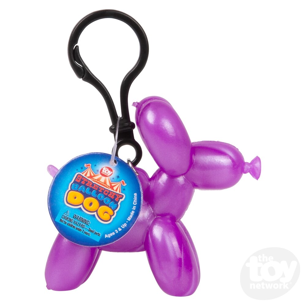 Stretchy Balloon Dog on Clip 2.4" (Sold Individually)