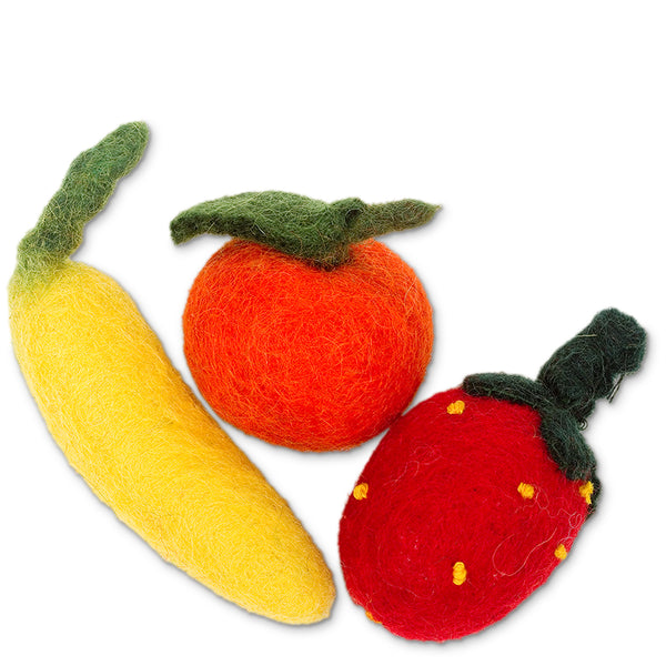 Cat Toy - Karma Cat Wool Fruits 3 pack