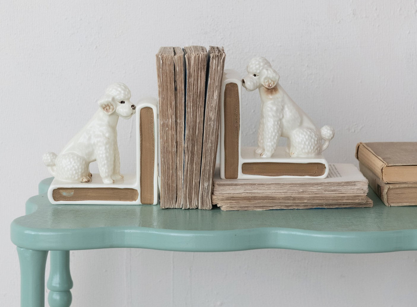 Bookends Stoneware Poodle Shaped (Sold as Pair)