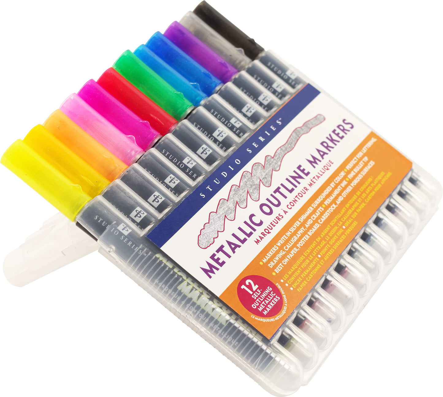 Art Center Markers Metallic Outline 12 Colors