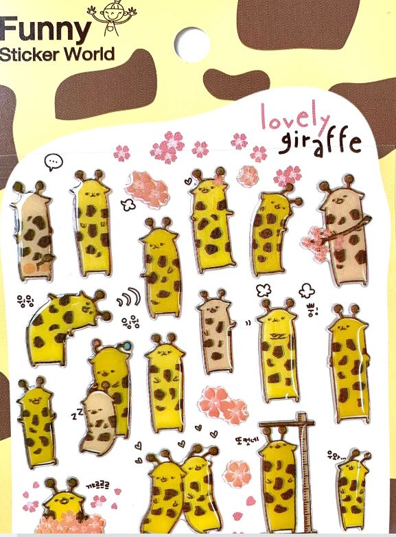Stickers Giraffe Lovely Puffy