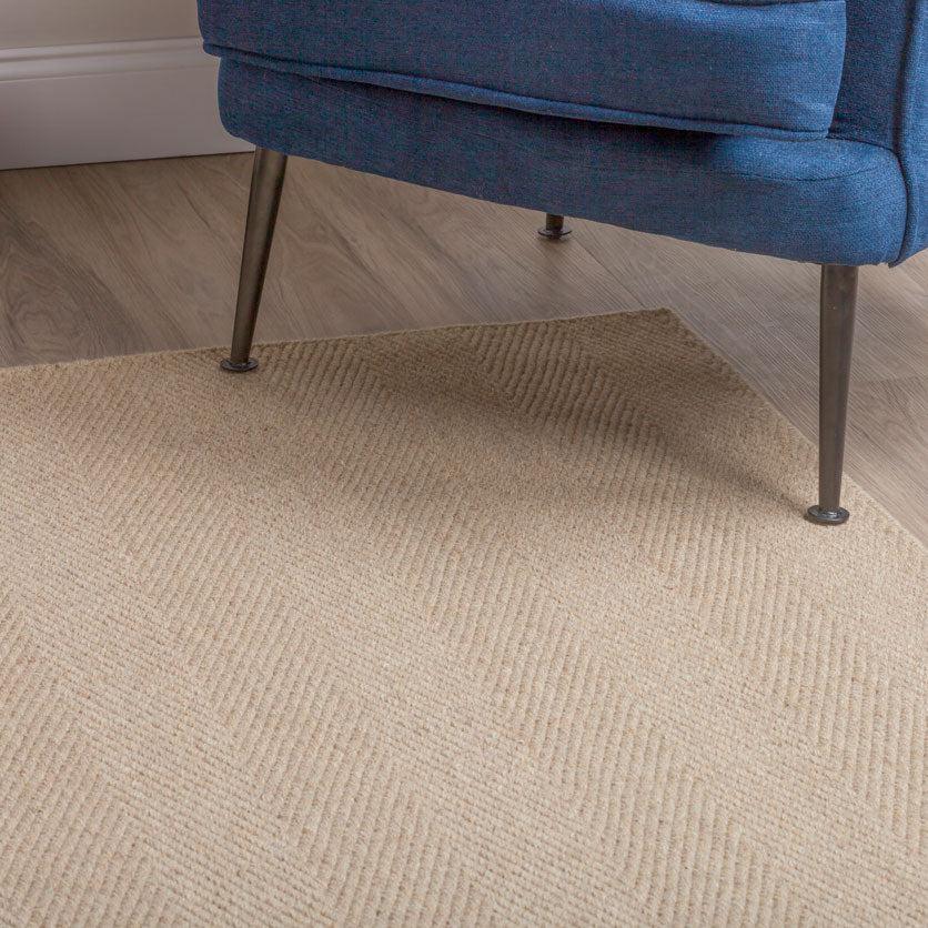 Monaco Herringbone Wool Rug Putty 3'6"X5'6"