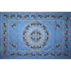 Tapestry Single Size Fancy Elephant Blue