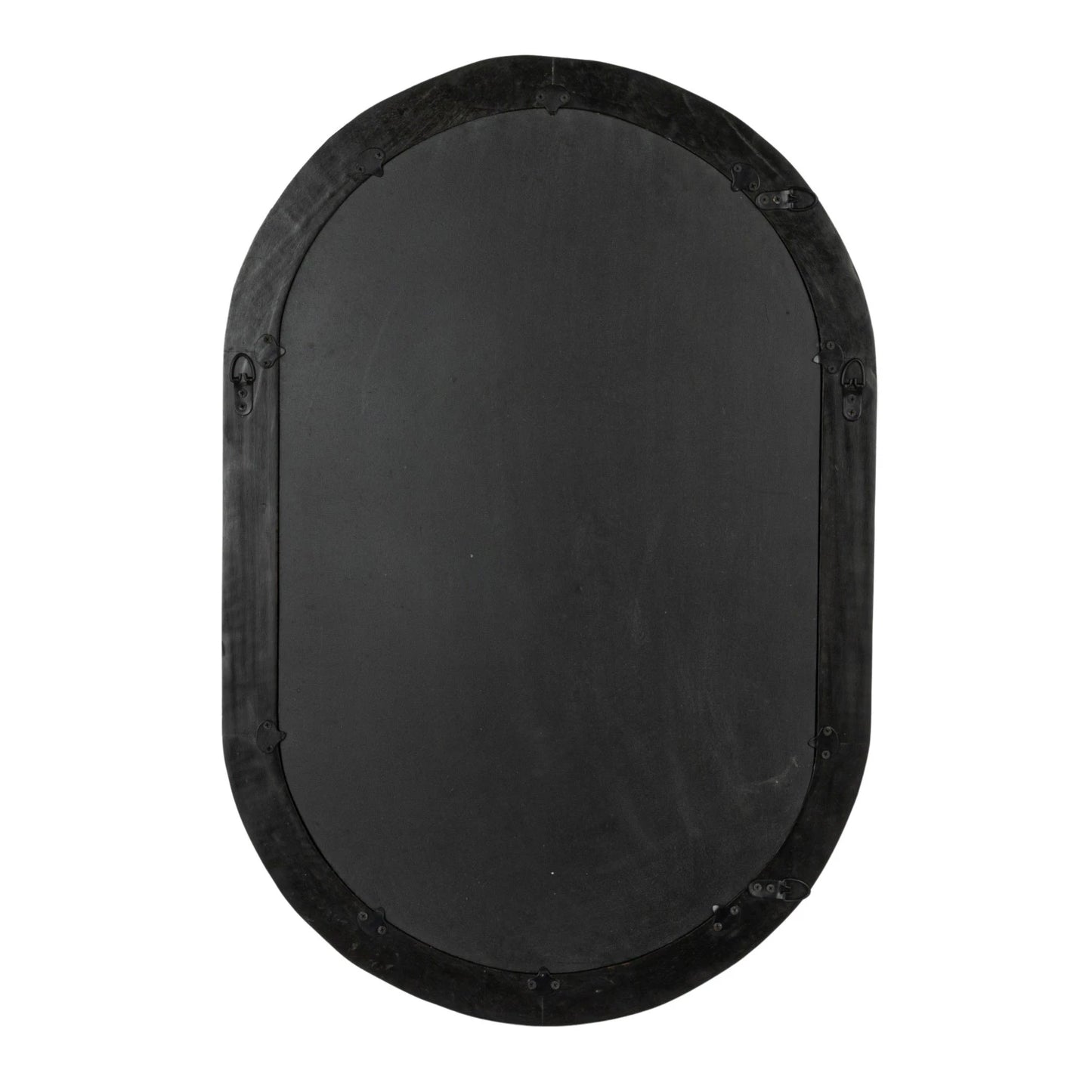Mirror Mango Wood Oval Black 35.25"h