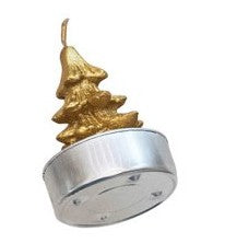 Holiday - Tealight Tree Shaped Candle - Gold - Sold Individually