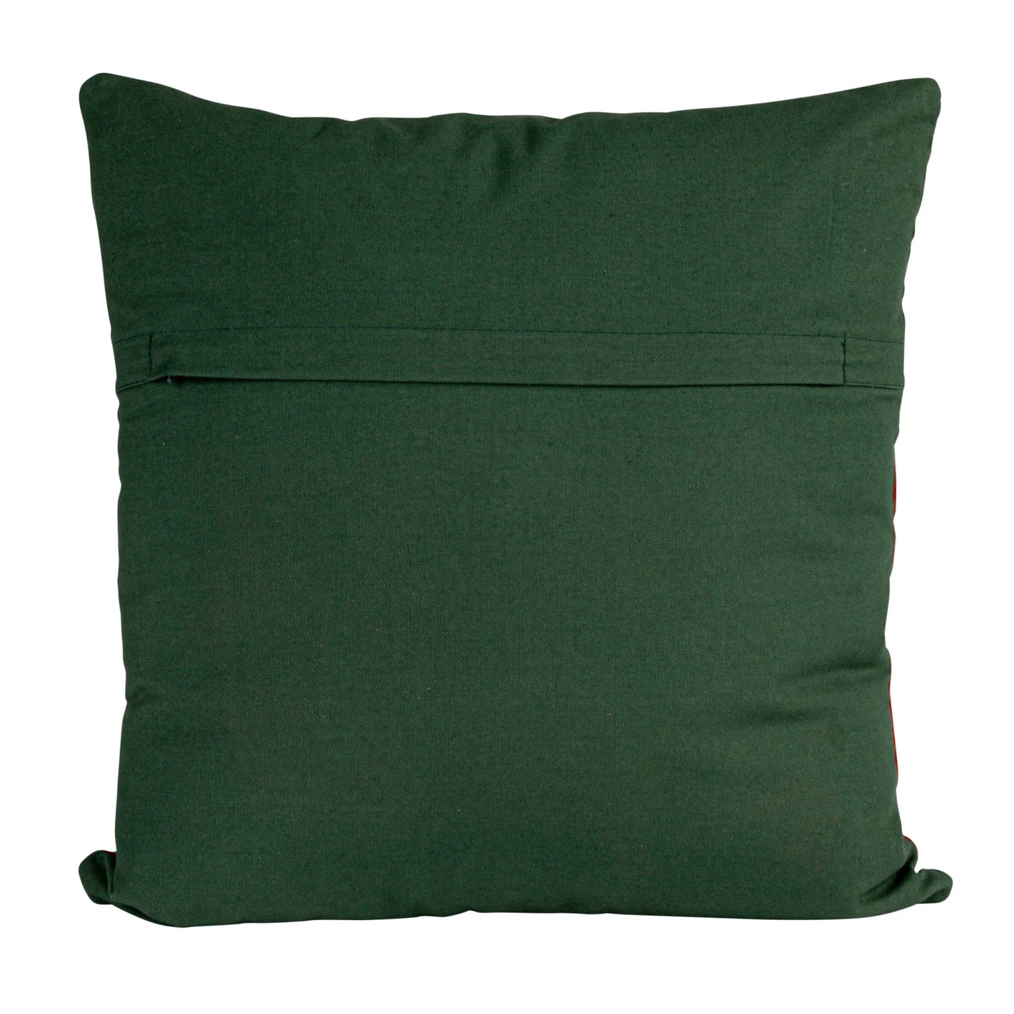 Pillow Cotton Embroidered Pattern Green 18" Square