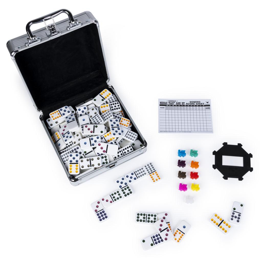 Game Cardinal Classics Dominoes Mexican Train in Aluminum Carry Case