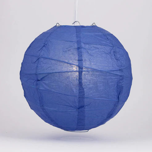 Paper Lantern Irregular Ribbed 16" Color Dark Blue