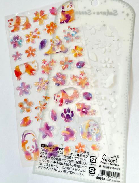 Stickers Sakura Panda Rainbow Flower