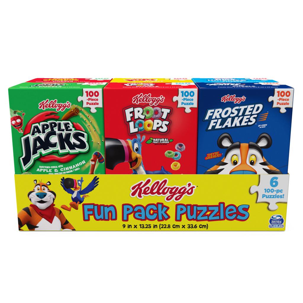 Puzzle Pack Kelloggs Fun Pack Set of Six 100 Piece Assorted Cereal Box Puzzles