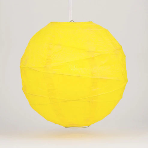 Paper Lantern Irregular Ribbed 16" Color Yellow