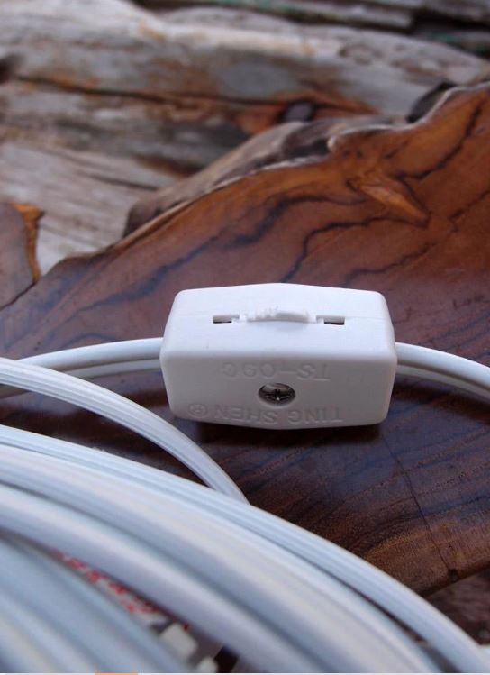 Cord Kit Candelabra Socket With Switch  E12 Base 11ft For Star Lanterns White Cord