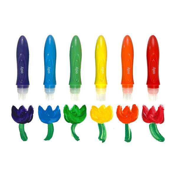 Easy Squeezy Poster Paint Brushes Set of 6