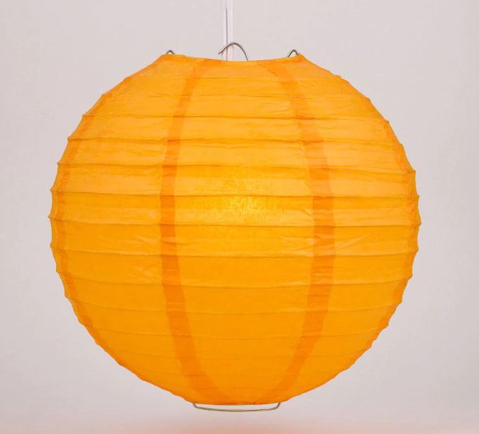 String Lights Paper Lanterns Set of 10 4" Round Orange