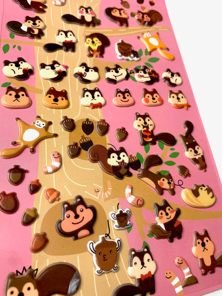 Stickers Squirrel Soft Puffy
