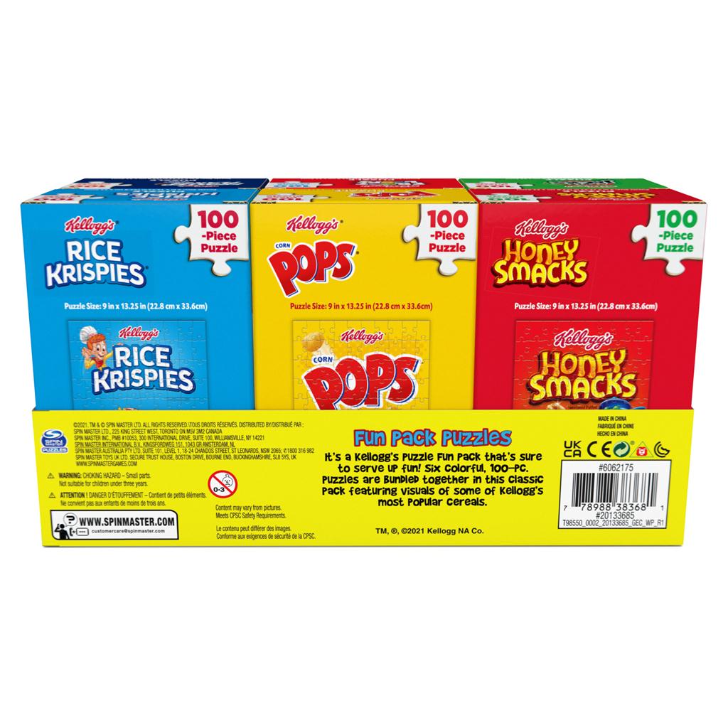 Puzzle Pack Kelloggs Fun Pack Set of Six 100 Piece Assorted Cereal Box Puzzles