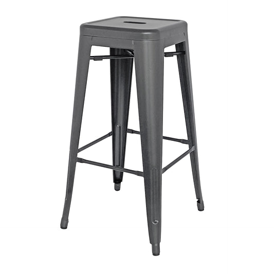 Metropolis All Metal Backless Bar Stool 30in Gunmetal