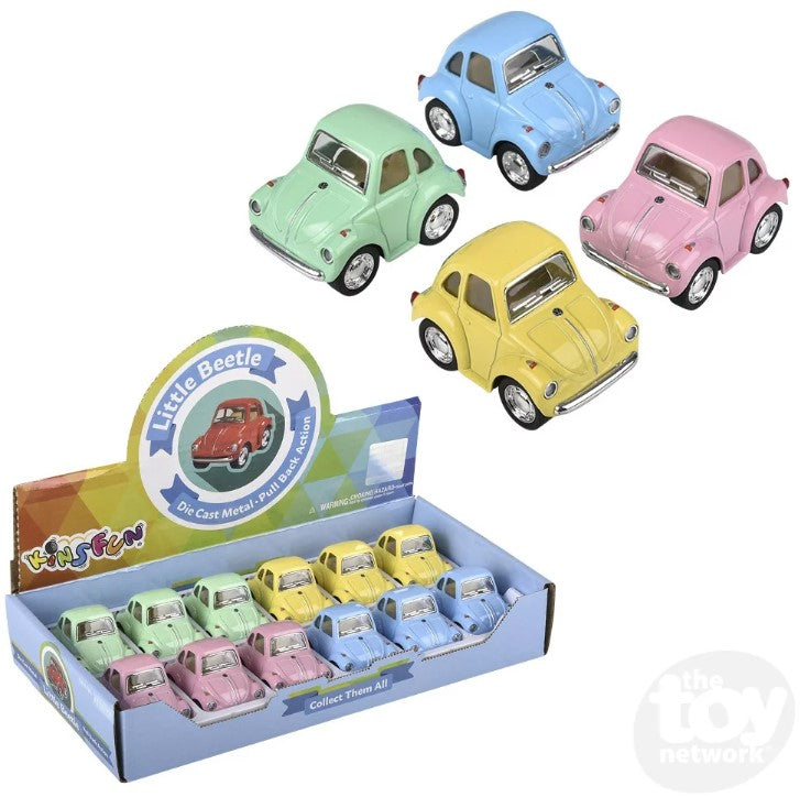 Diecast Pullback - Mini - VW Beetle Pastels - 2" - Sold Individually