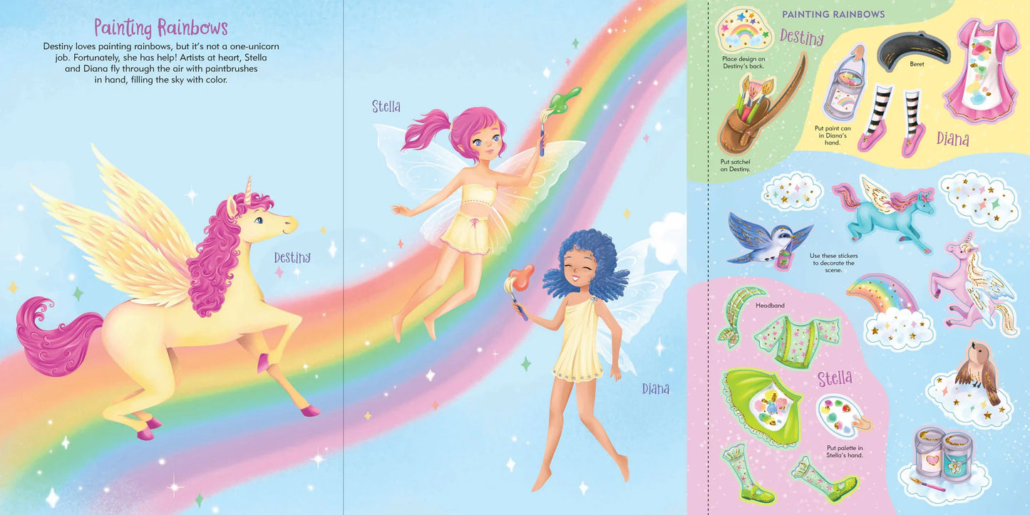 Sticker Doll Dress Up Book Unicorns