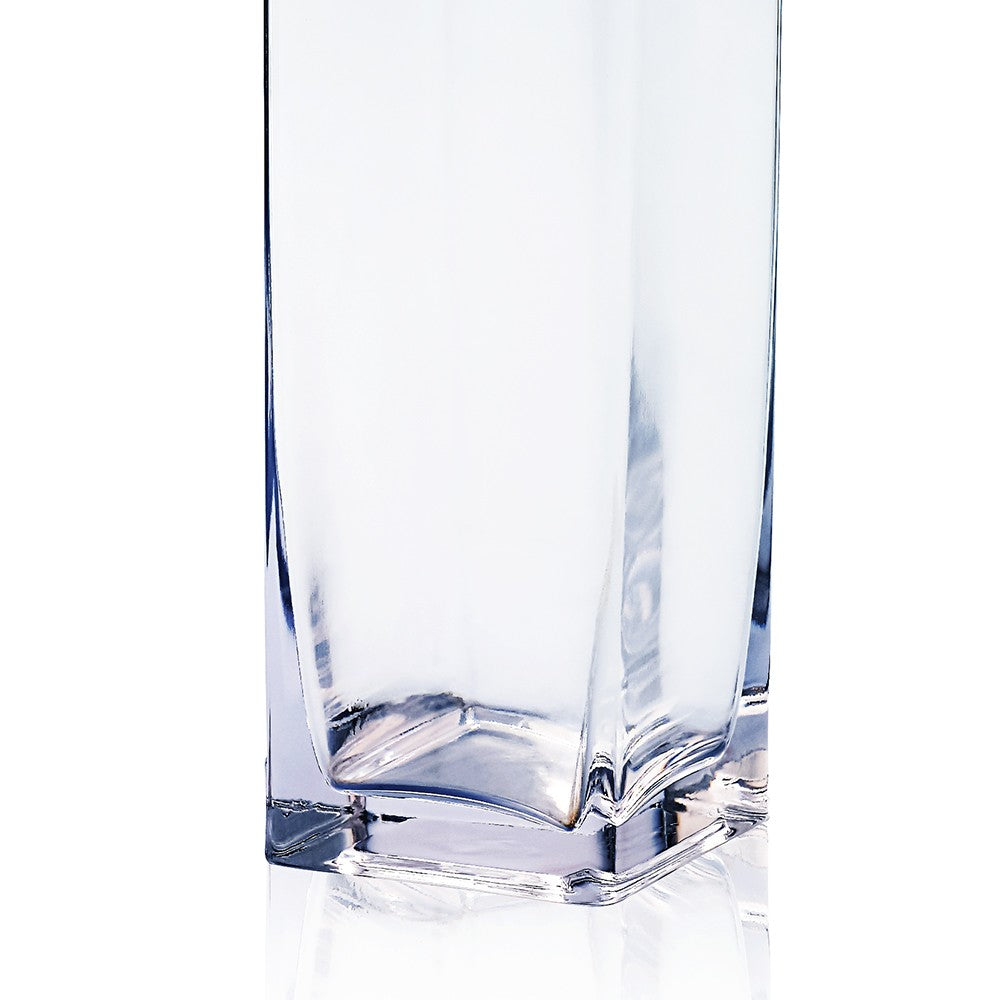 Clear Glass Vase Square Pillar 3x3x12in