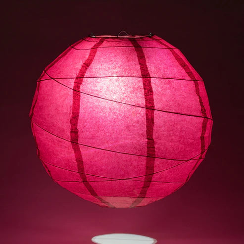 Paper Lantern 16" Irregular Ribbed Color Velvet Red