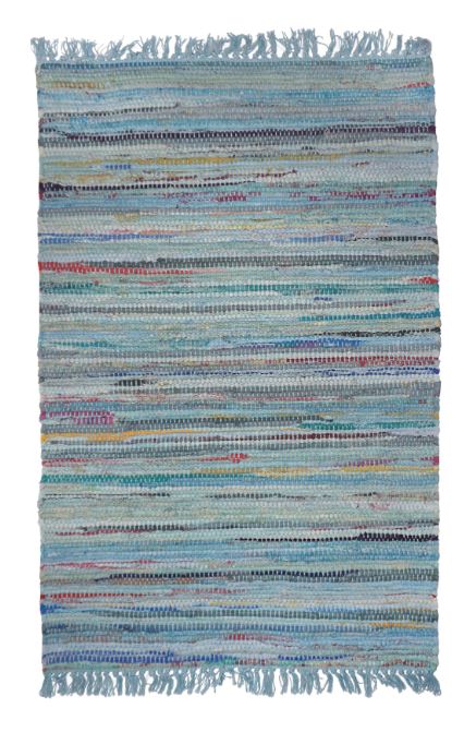 Sturbridge Rag Rug Runner Cotton Light Blue 24" x 72"