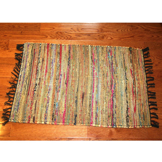 Rag Rug Overdyed Cotton Tan 2'x3