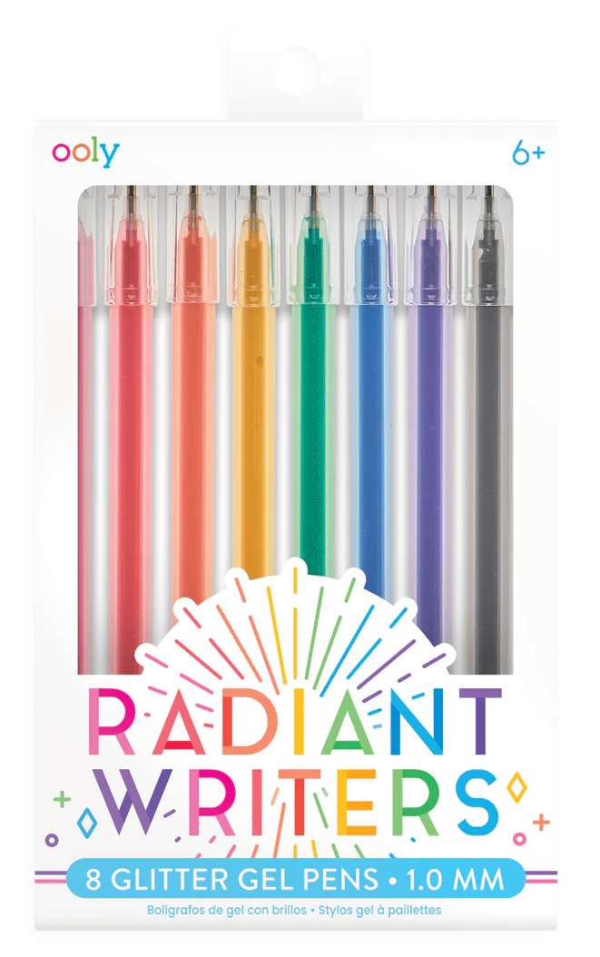 Gel Pens Glitter Radiant Writers 1.0 mm Set Of 8
