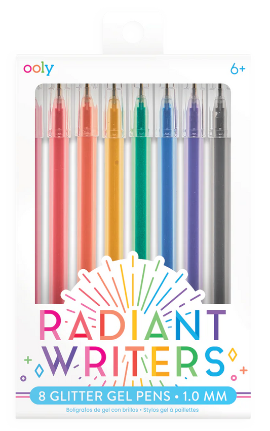 Gel Pens Glitter Radiant Writers 1.0 mm Set Of 8