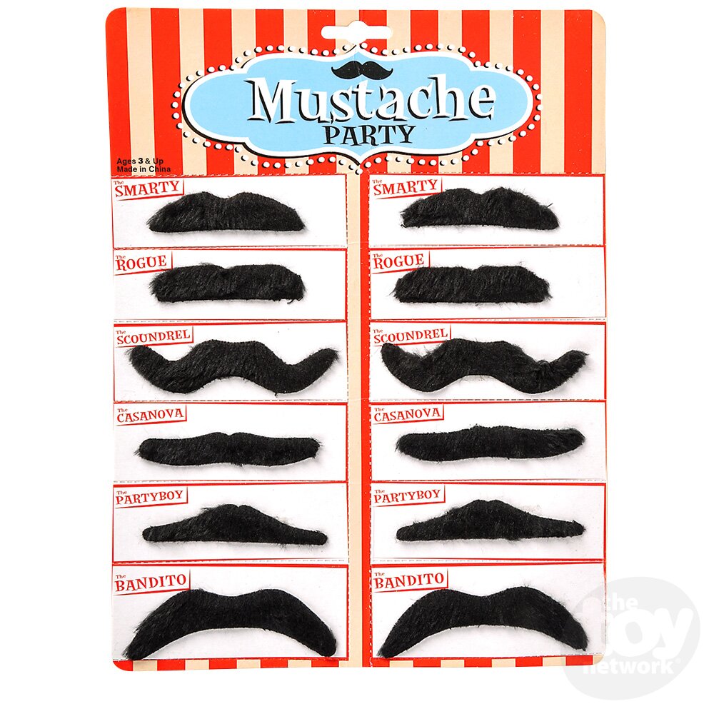 Mustache Party Set of 12 - Each 2.5"-3.5"