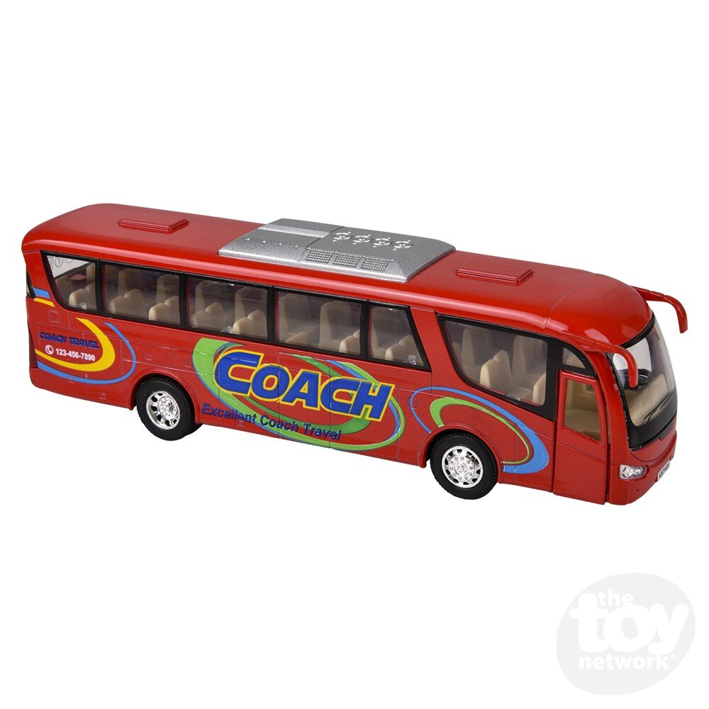 Diecast Pullback - Coach Bus - 7" - Sold Individually