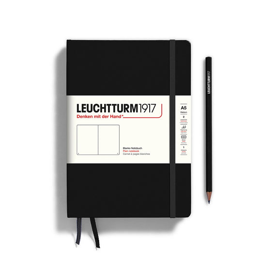 Notebooks - Medium (A5) Black Hardcover Plain